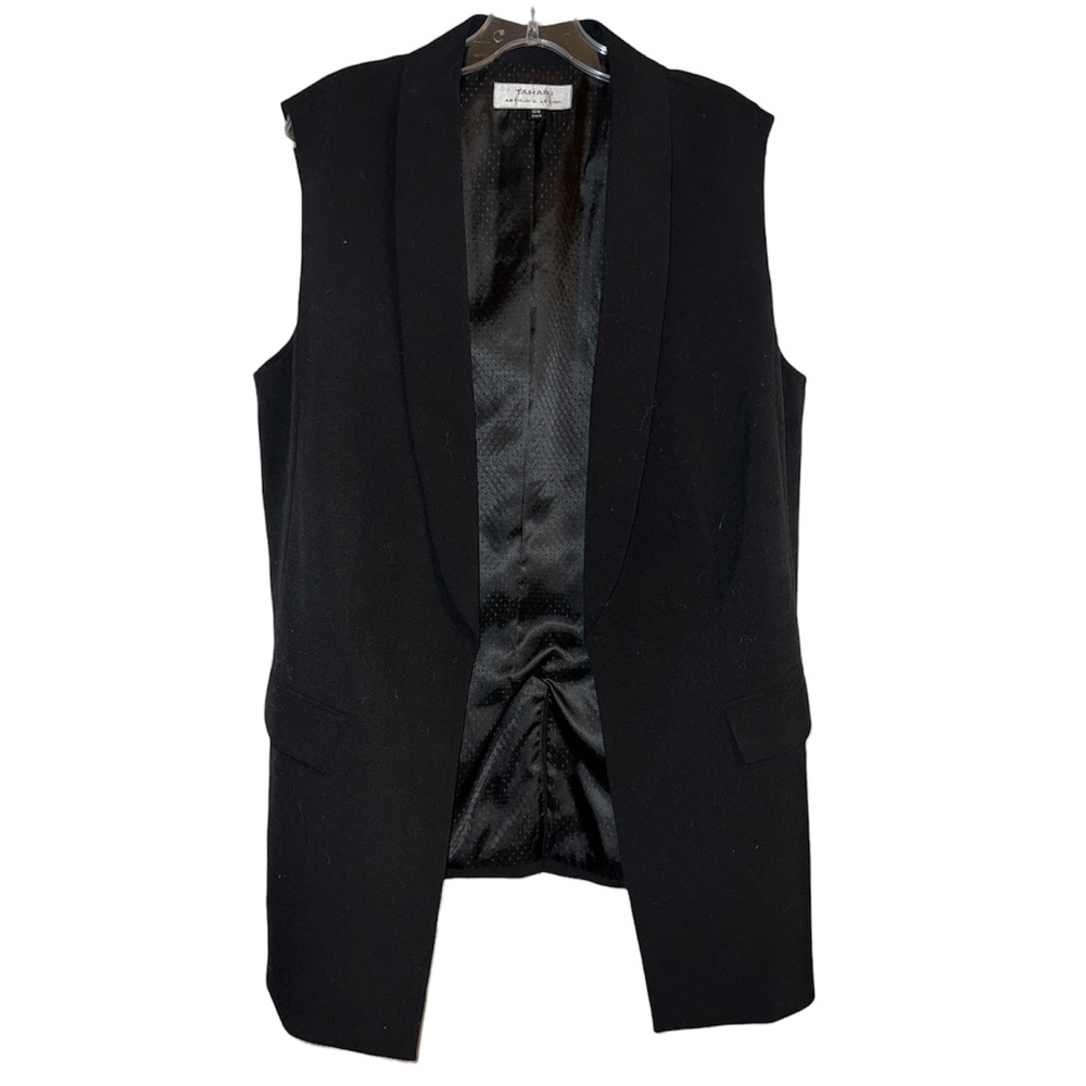 Tahari Blazer Vest Arthur Levine Sleeveless lined Jacket Hook Closure